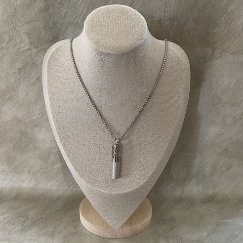 Collier pendentif diffuseur d' huiles essentielles acier inoxydable