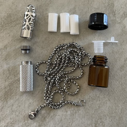 collier diffuseur de parfum argent