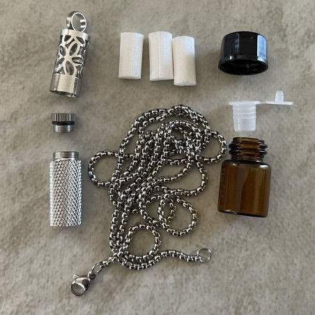collier diffuseur de parfum argent