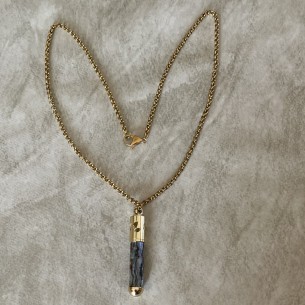 Collier pendentif diffuseur de parfum nacre d' abalone et plaqué or artisanal 2