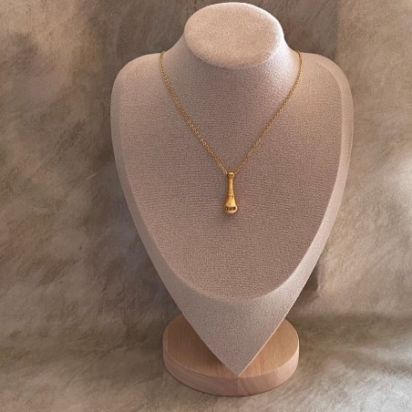 Fiole / bouteille / flacon pendentif de parfum acier inoxydable 316L or jaune porté