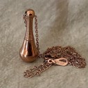Fiole / bouteille / flacon pendentif de parfum acier inoxydable 316L or rose avec chaine plaqué or