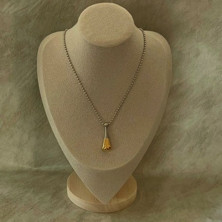 Fiole / bouteille / flacon pendentif de parfum Acier inoxydable 316L or argent porté