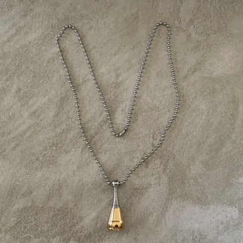 Fiole / bouteille / flacon pendentif de parfum Acier inoxydable 316L or argent entier