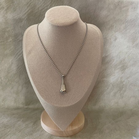 Fiole / bouteille / flacon pendentif de parfum Acier inoxydable 316L argent porté