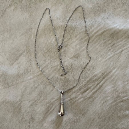 Fiole / bouteille / flacon pendentif  diffuseur de parfum Acier inoxydable 316L argent ouvert