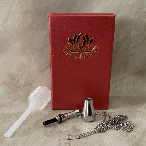 Fiole / bouteille / flacon pendentif  diffuseur de parfum Acier inoxydable 316L argent Au pays des senteurs Fiole / bouteille / flacon pendentif  diffuseur de parfum Acier inoxydable 316L argent Au pays des senteurs