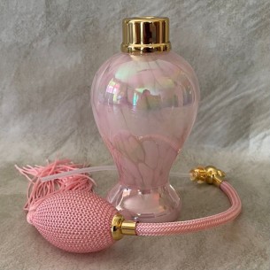 Vaporisateur de parfum poire de luxe en verre artisanal nacré rose vide et rechargeable 130ml 2