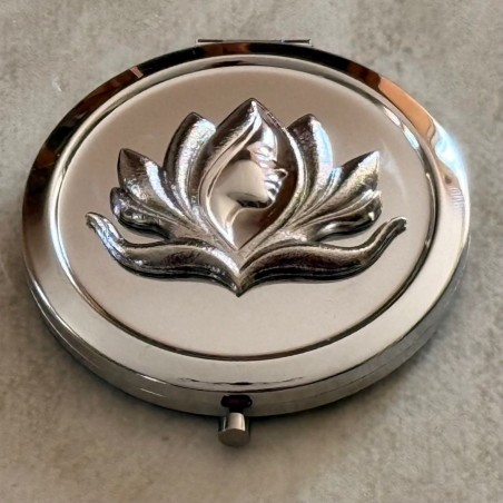 Miroir de sac Miroir de poche argent Marque au  pays des senteurs