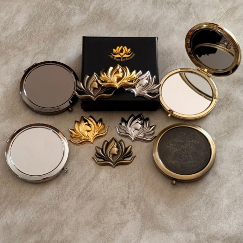 Miroir de sac Miroir de poche composition argent
