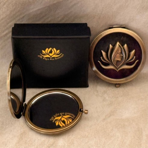 Miroir de sac Miroir de poche de luxe bronze