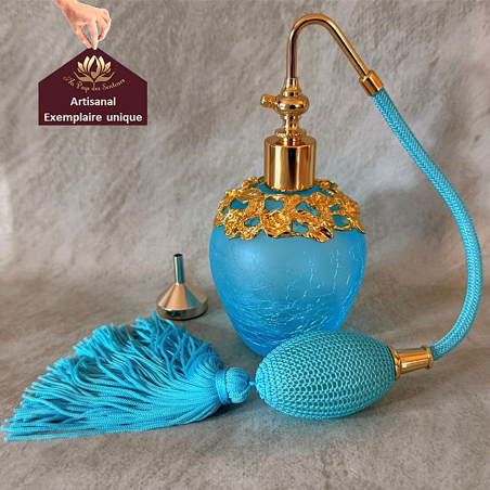 Vaporisateur de parfum poire bleue craquelé artisanal 90ml