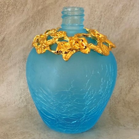 Vaporisateur de parfum bleue craquelé artisanal 90ml  ouvert