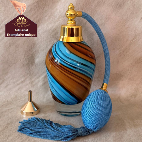 Vaporisateur de parfum poire artisanal spirale bleu 100 ml