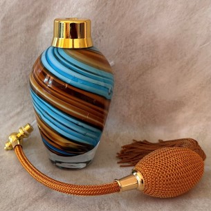 Vaporisateur de parfum poire artisanal spirale marron et bleu 100 ml 2