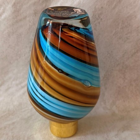 Vaporisateur de parfum poire artisanal spirale marron et bleu 100 ml envers