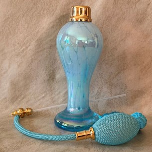 Vaporisateur de parfum de luxe verre artisanal nacré bleu vide et rechargeable 110ml 2