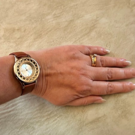 Montre diffuseur de parfum bracelet cuir marron exclusivité Marque Au pays des senteurs