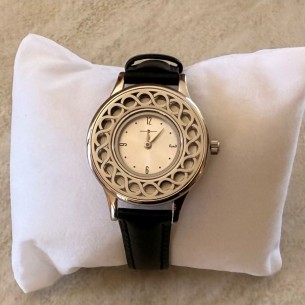 Montre diffuseur de parfum bracelet cuir noir