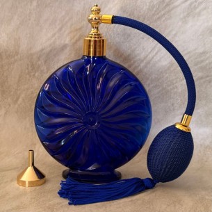 Vaporisateur de parfum verrerie artisanale de luxe Française bleue électrique