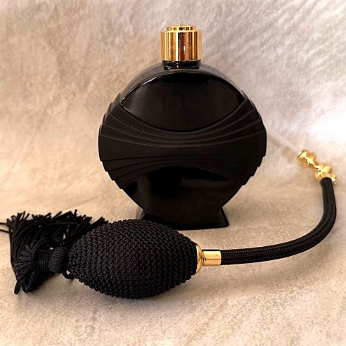 Vaporisateur de parfum Marcel Franck noir drapé ouvert