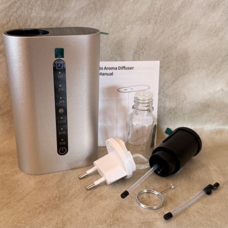 Diffuseur de parfum prise intelligent programmable plus 30 ml de concentré de parfum pur offert ouvert