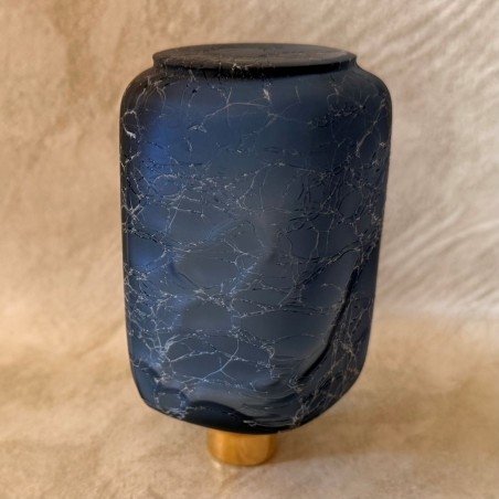 Vaporisateur de parfum poire artisanal grande contenance verre craquelé envers