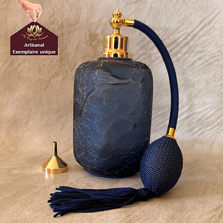 Vaporisateur de parfum poire artisanal grande contenance verre craquelé