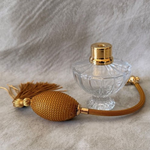 Vaporisateur de parfum artisanal en cristal atomiseur poire modèle corolle ouvert