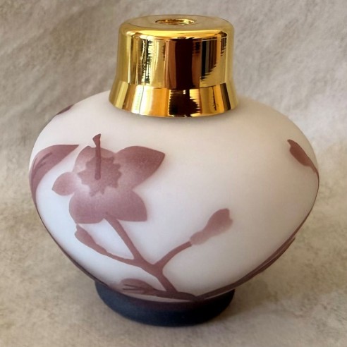 Vaporisateur de parfum poire artisanal sablé peint à la main marron droit