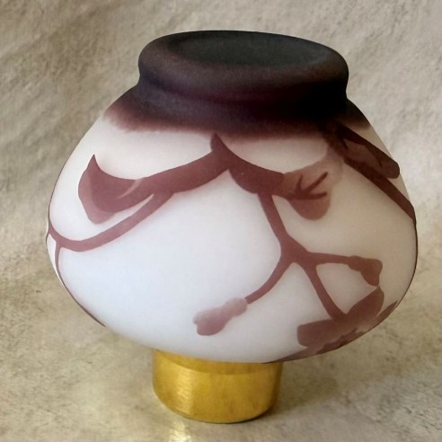 Vaporisateur de parfum poire artisanal sablé peint à la main marron envers