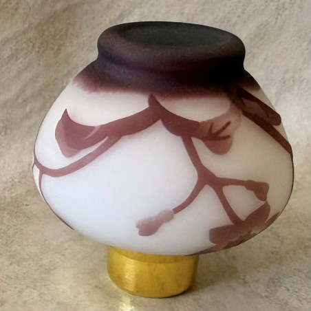 Vaporisateur de parfum poire artisanal sablé peint à la main marron envers