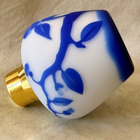 Vaporisateur de parfum poire artisanal peint à la main bleu