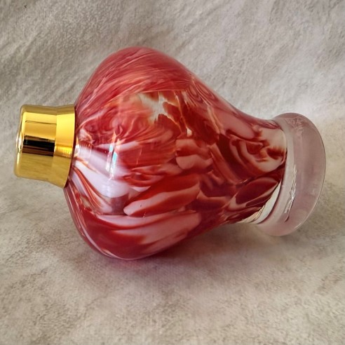 Vaporisateur de parfum poire marbré rouge penché