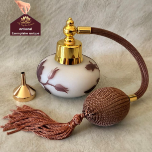 Vaporisateur de parfum poire artisanal sablé peint à la main marron 80ml