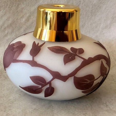 Vaporisateur de parfum poire artisanal sablé peint à la main marron 80ml droit 1