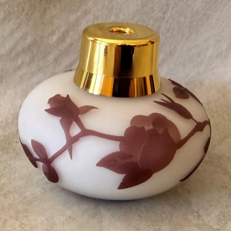 Vaporisateur de parfum poire artisanal sablé peint à la main marron 80ml droit 2