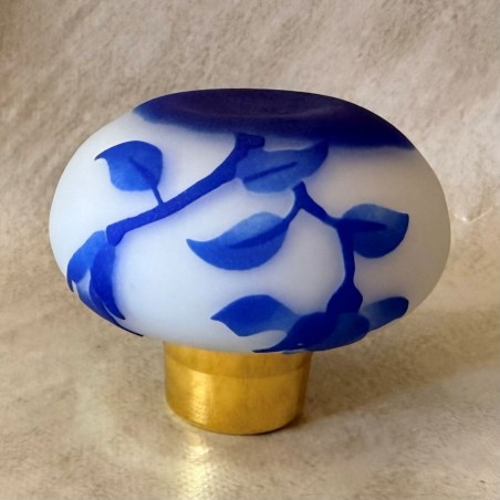 Vaporisateur de parfum poire artisanal sablé peint à la main bleu 80ml envers