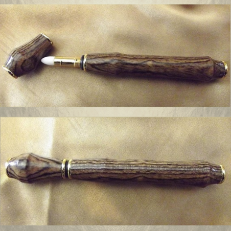 Stylo applicateur de parfum artisanal Plaqué or 24K  bois de bécote  - 1