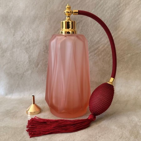 Vaporisateur de parfum poire de luxe verre artisanal vieux  rose vide et rechargeable grande contenance