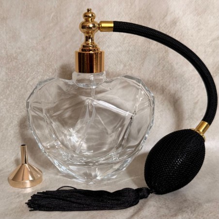 Vaporisateur de parfum cœur facettes  poire noire gamme création monture artisanale  Marque Au pays des senteurs