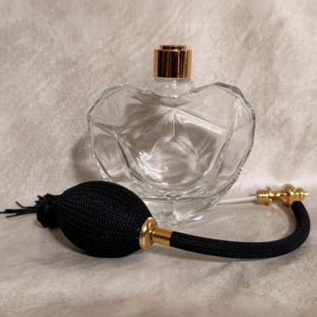 Vaporisateur de parfum cœur facettes poire rétro noire gamme création monture artisanale  Marque Au pays des senteurs
