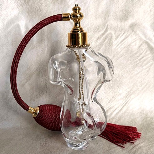 Vaporisateur de parfum poire buste gamme création bracelet strass swarovski artisanal dos Marque Au pays des senteurs