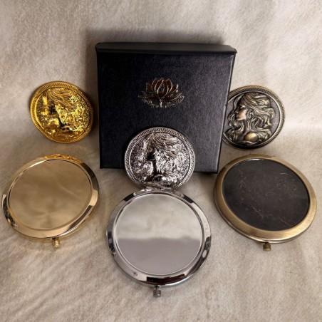 Miroir de sac Miroir de poche de luxe bronze estampe Dame mystérieuse Marque au  pays des senteurs