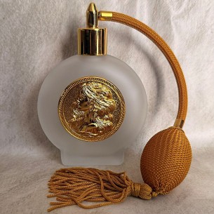 Vaporisateur de parfum atomiseur poire décoration artisanale estampe 3D dame mystérieuse or