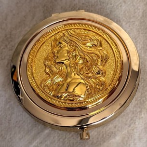 Miroir de sac Miroir de poche de luxe or Dame mystérieuse gros plan Marque au  pays des senteurs