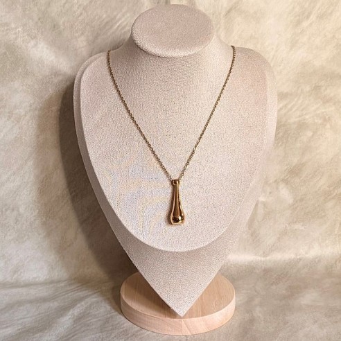 Fiole pendentif de parfum acier inoxydable 316L or jaune mannequin
