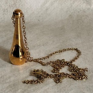 Fiole pendentif de parfum acier inoxydable 316L or jaune
