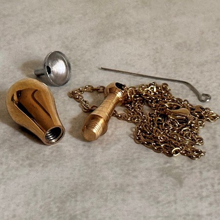 Fiole / bouteille / flacon pendentif de parfum acier inoxydable 316L or jaune ouvert