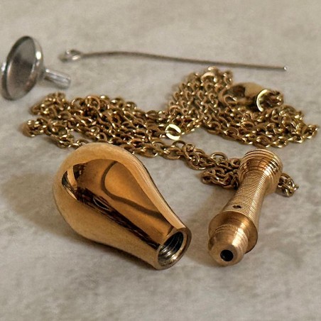 Fiole pendentif  diffuseur de parfum Acier inoxydable 316L or overte